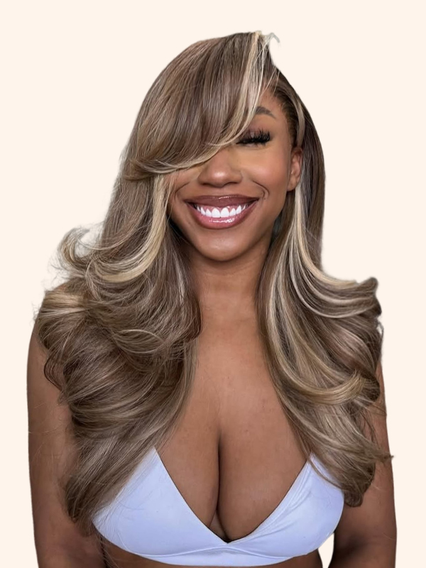 WIGGINS 250% Density Popping Curly HD Lace Front Wigs Medium Length Human Hair Wigs