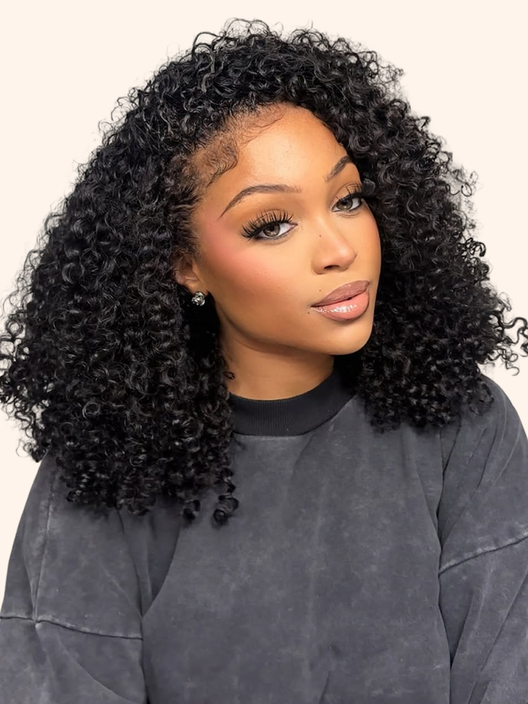 WIGGINS 250% Density Popping Curly HD Lace Front Wigs Medium Length Human Hair Wigs