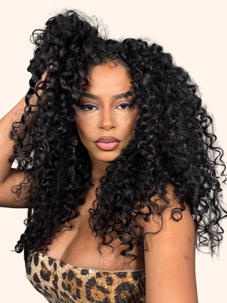 WIGGINS 250% Density Popping Curly HD Lace Front Wigs Medium Length Human Hair Wigs