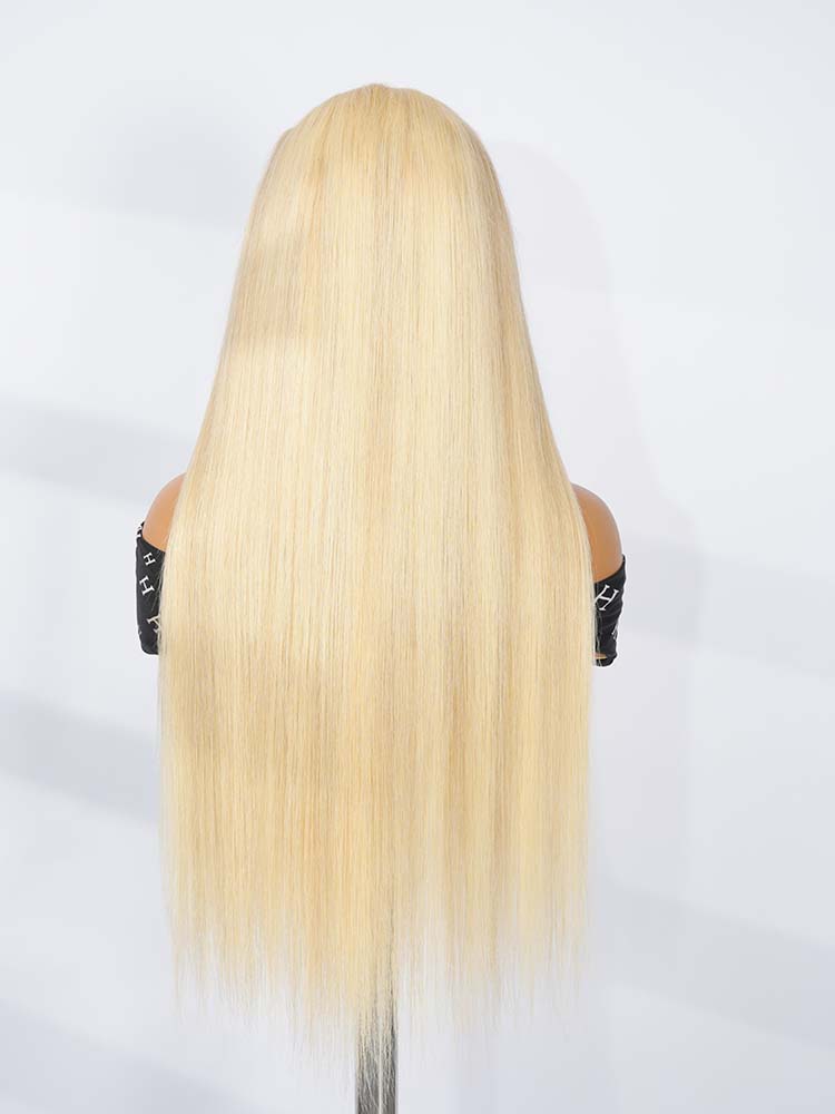 Straight Blonde Lace Front Body Wave Human Hair Wig 