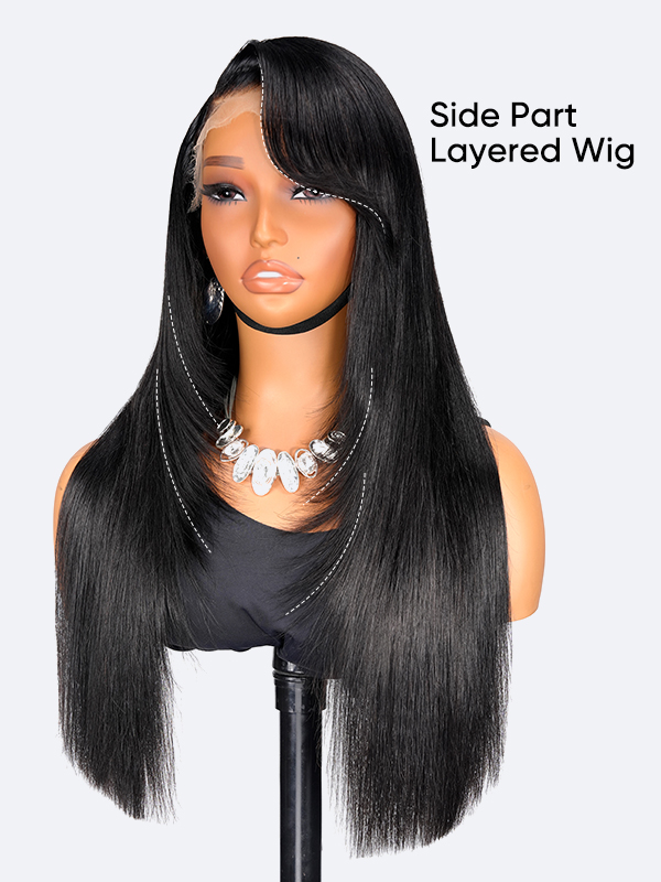 layered side part wig