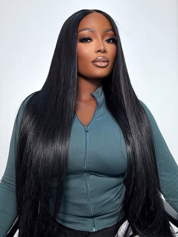 straight glueless lace closure wigs