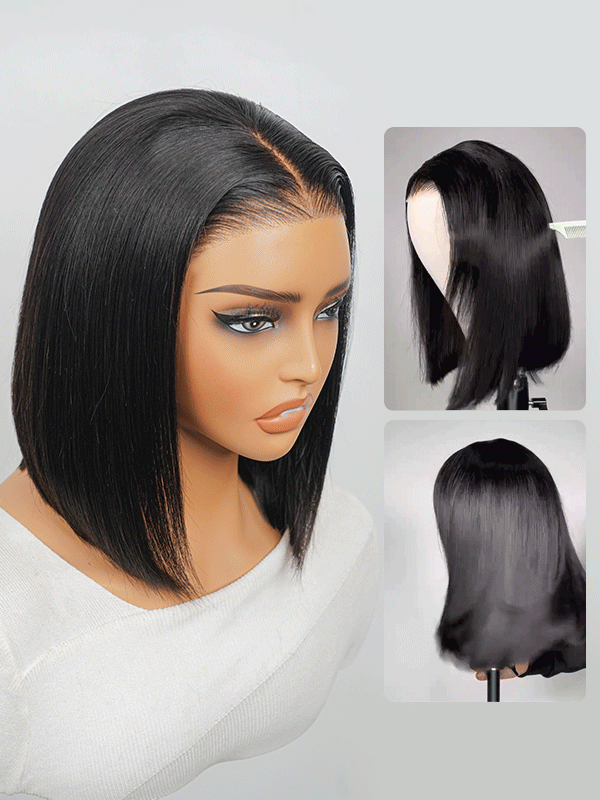 straight human hair bob