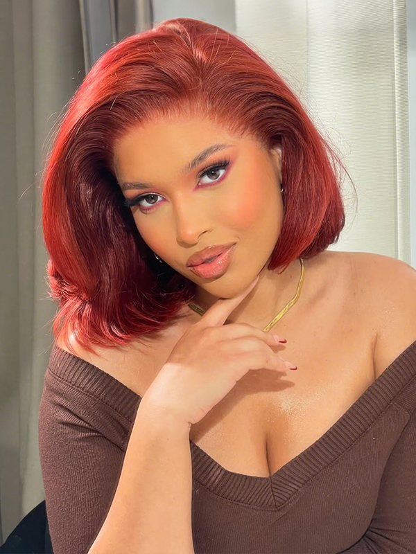 red brown bob wig