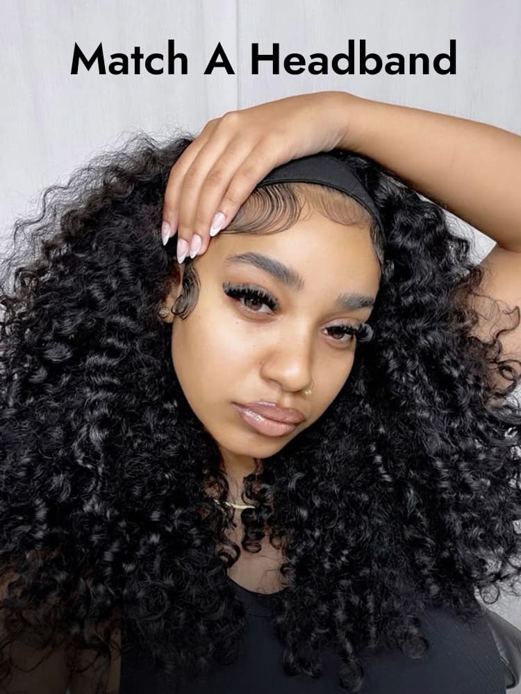 Burmese Curly Half Wig Headband Hairstyle