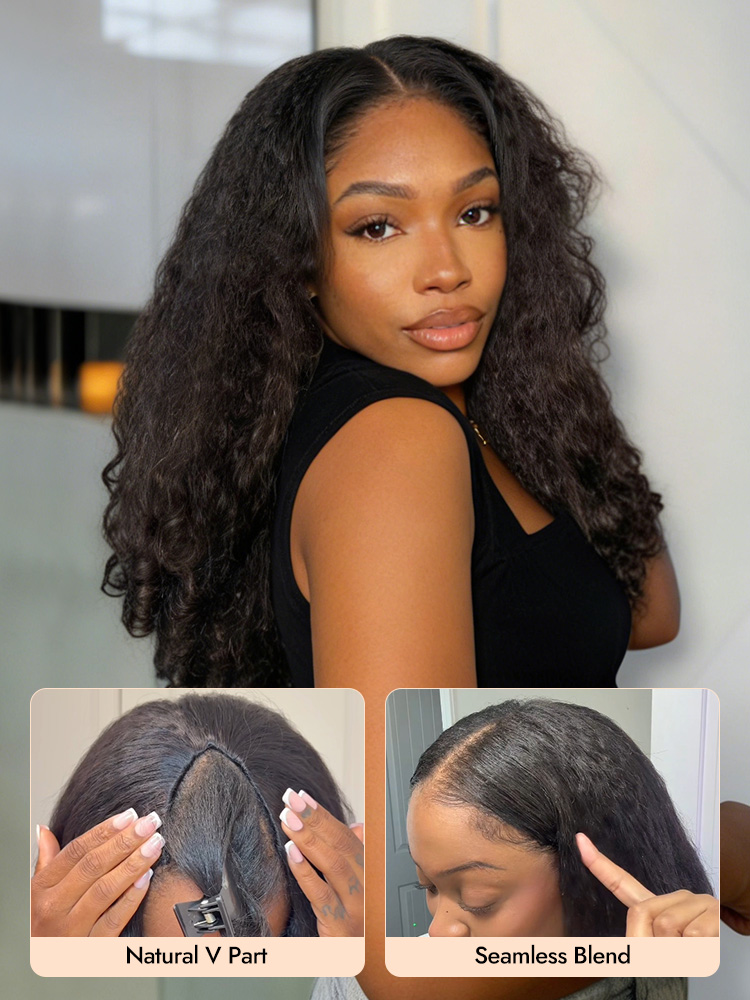 Kinky Straight Curly No Lace Wig