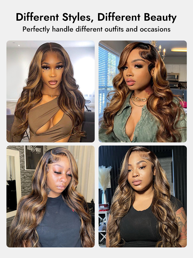 ombre highlight body wave wigs