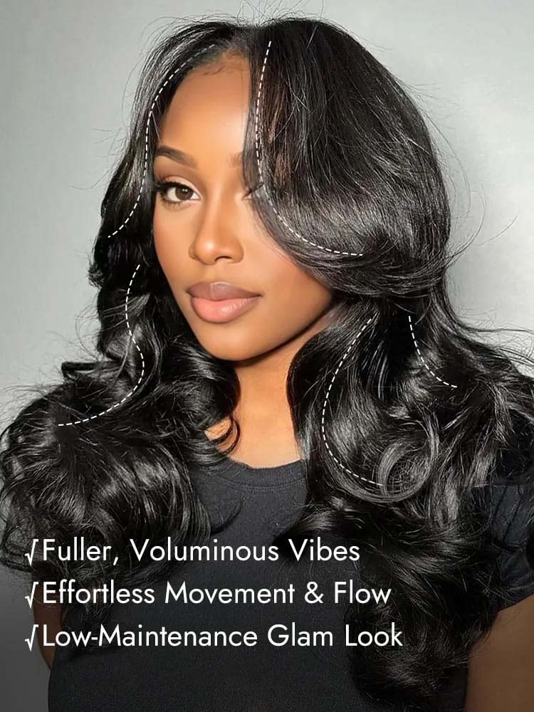 Face Framing Layered Body Wave Cut Lace Wigs