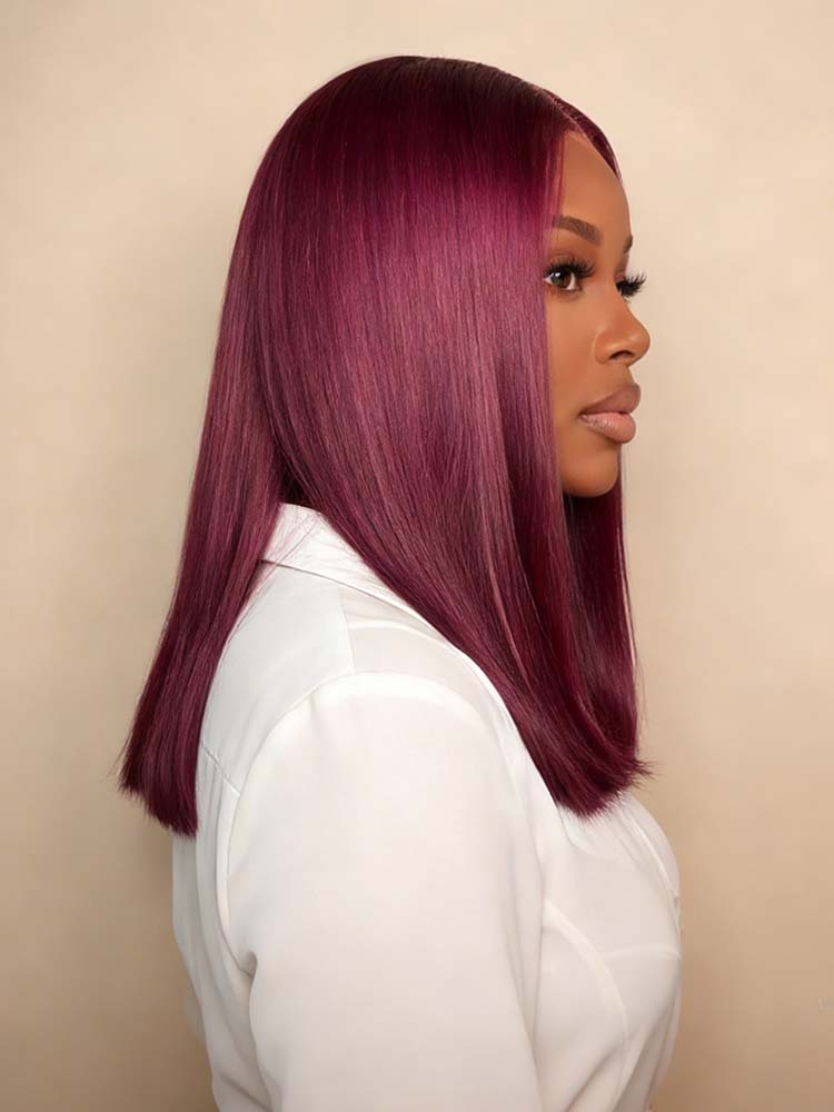 Burgundy Bob Human Hair Wig