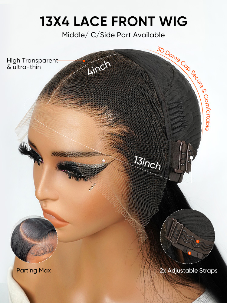 crimped wig with comfortable cap
