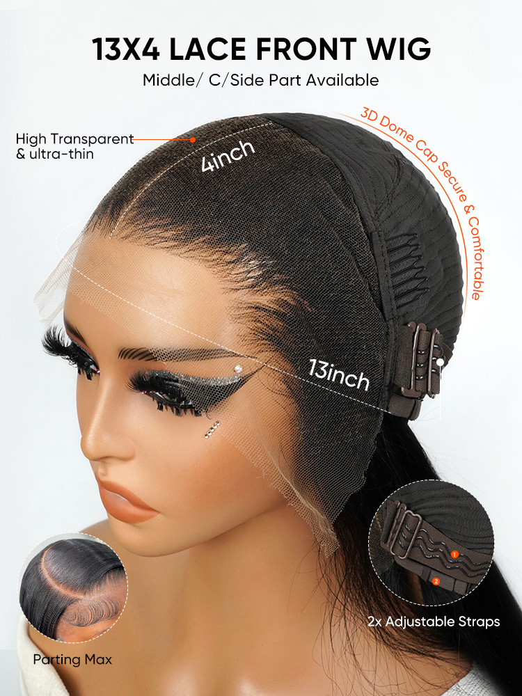 Kinky Straight 13x4 Lace Frontal