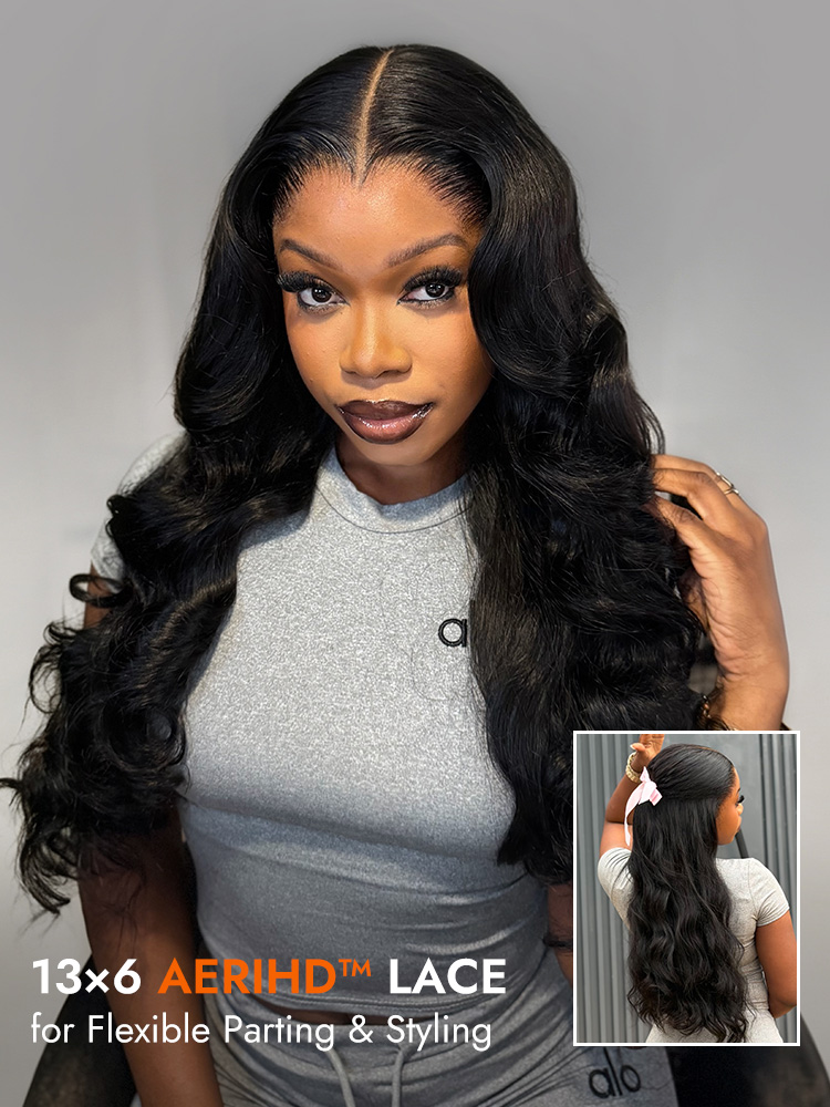 13x6 body wave wig restyled look