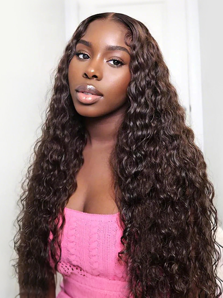 Dark Brown Loose Deep Wigs