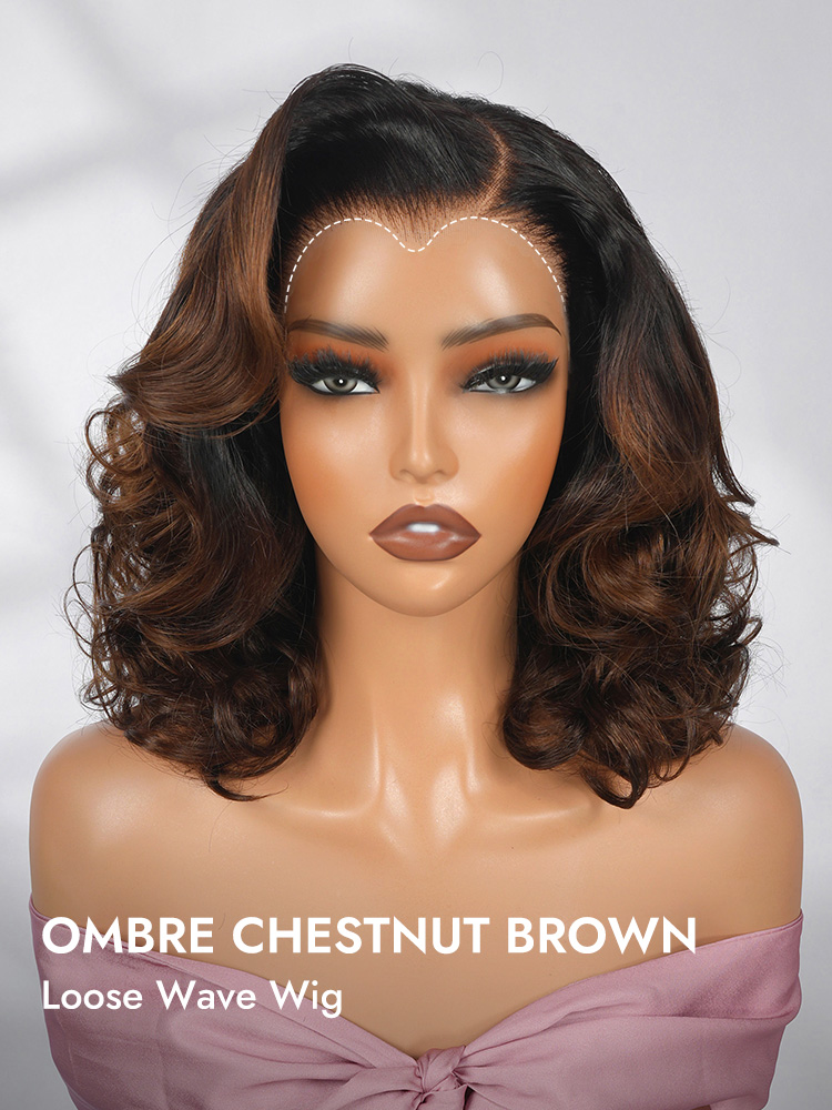 Short Ombre Human Hair Wig