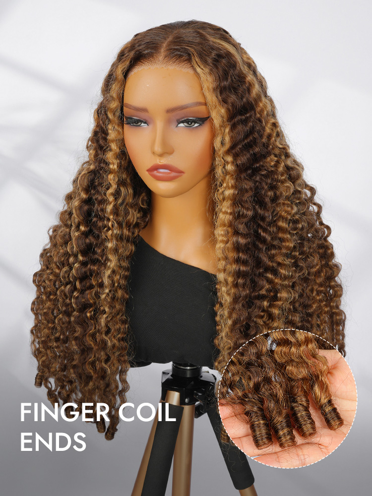 Highlight Burmese Curly Wigs With Spiral Ends