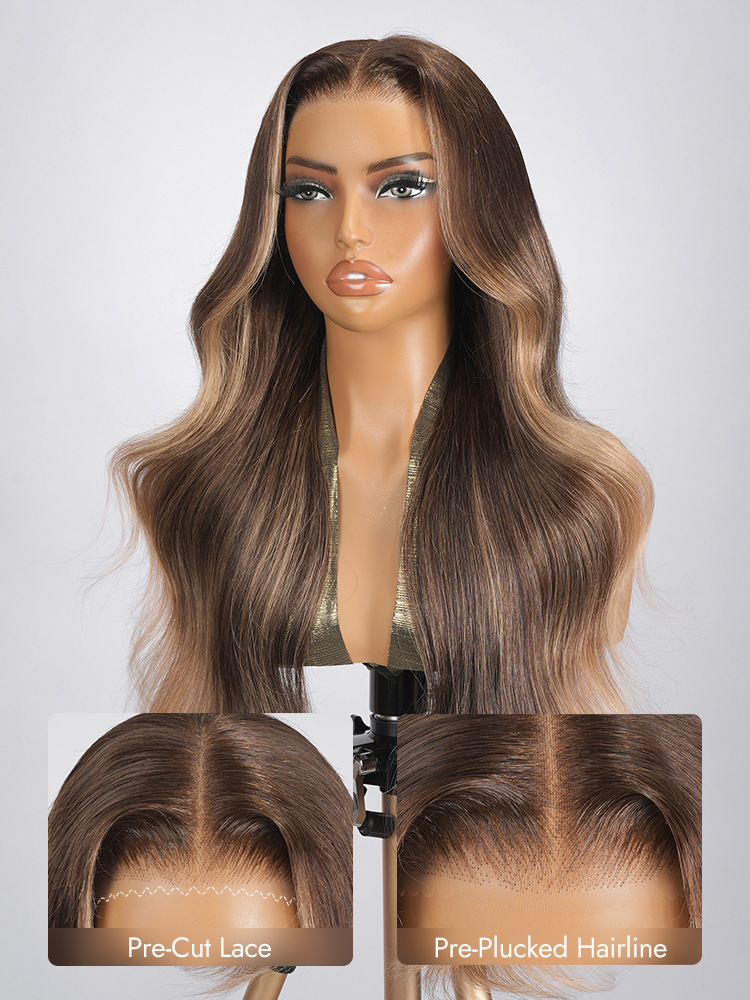 Money Piece Highlgiht Wig Pre-Plucked 
