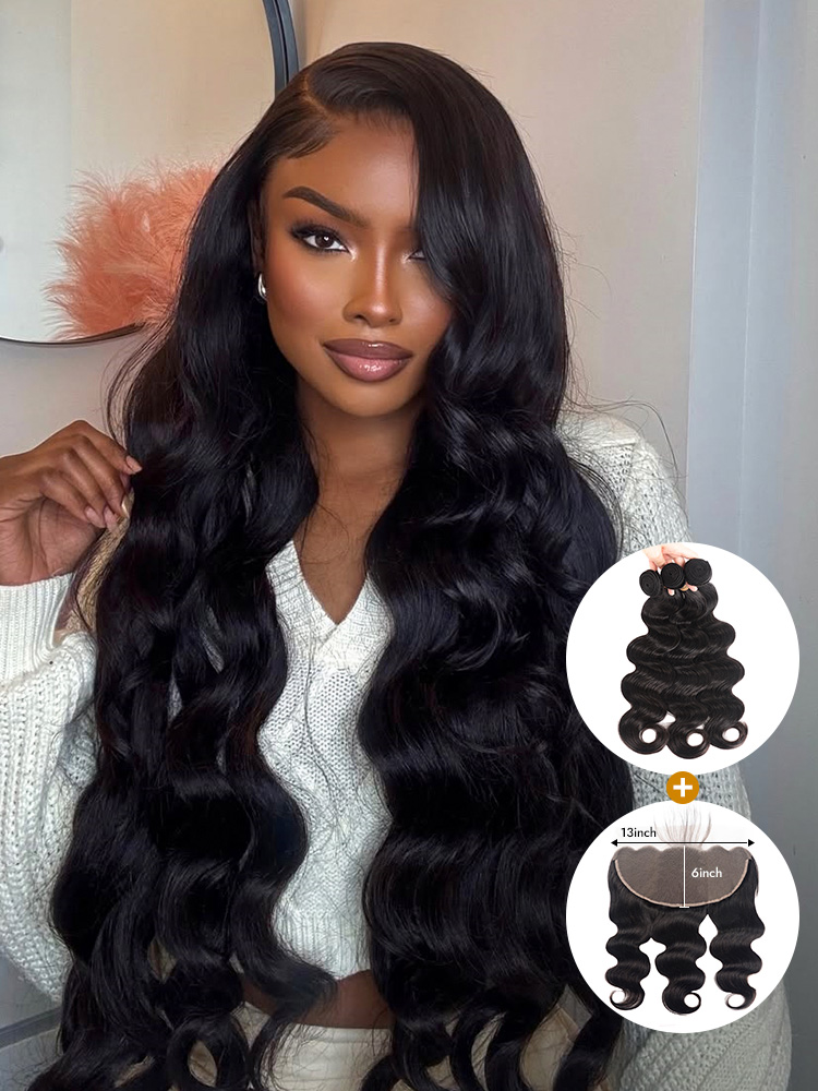Body Wave Bundles With Lace Frontal