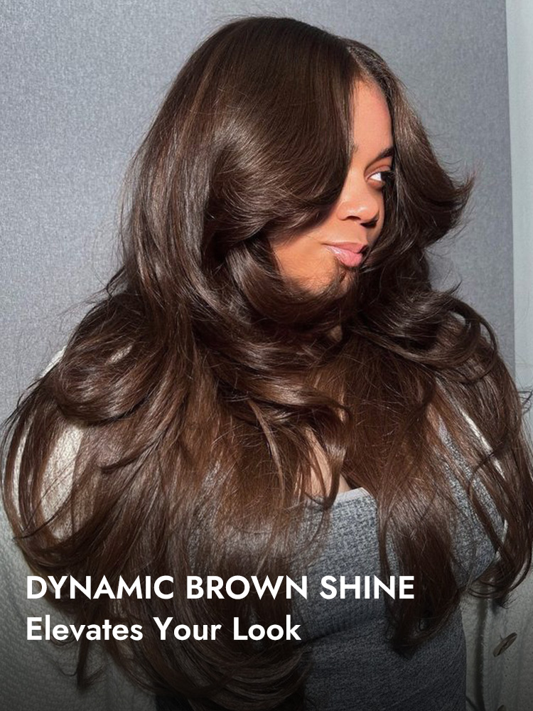 Dark Brown Layered Body Wave Wig