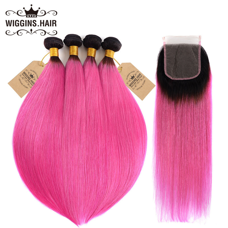 Straight 4 Bundles With 4*4 Closure Ombre