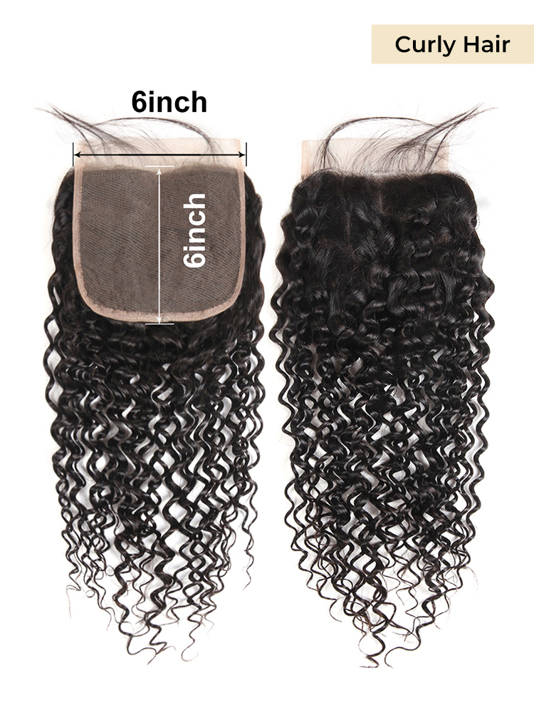 Curly Human Hair 6x6 Lace Closure