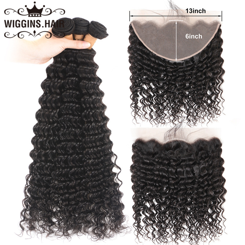 Deep Wave Bundles with 13*6 Lace Frontal