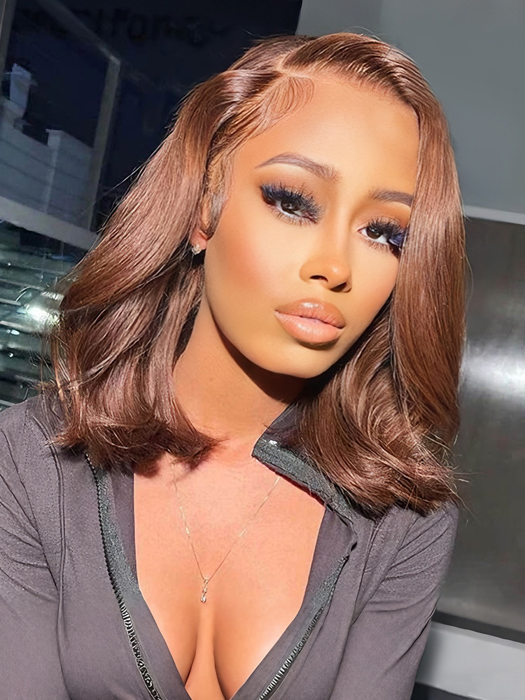 Brown Human Hair Bob Wigs