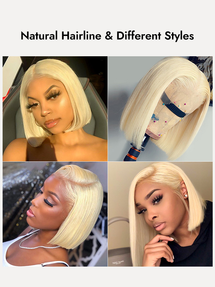 Blonde Straight Bob Human Hair Wigs