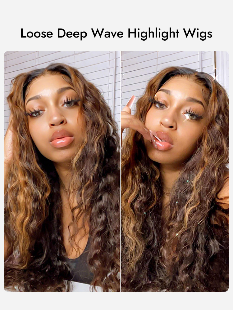 Loose Deep Wave Highlight Lace Wigs