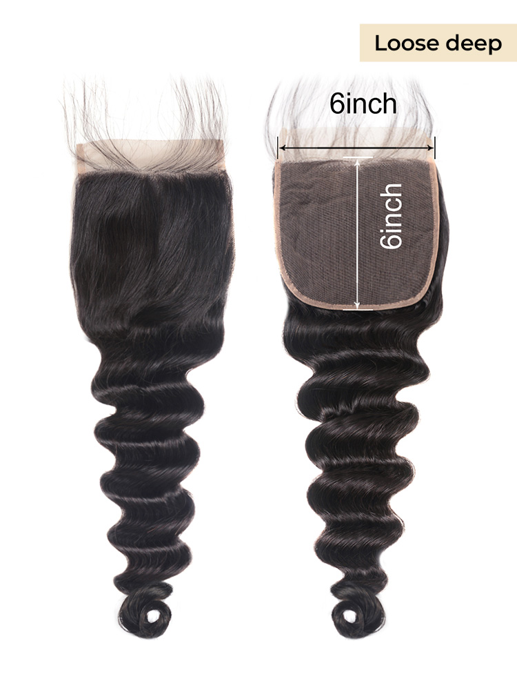 Loose Deep Wave Hair 6x6 Lace Closure