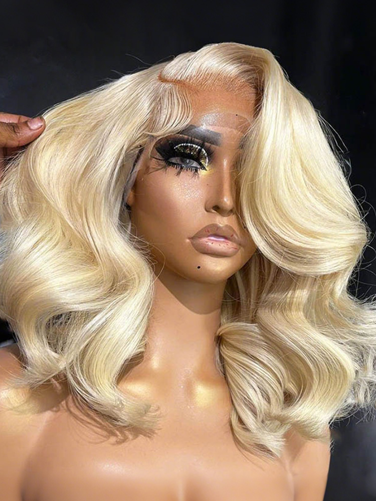 Blonde Wavy Short Bob Wig