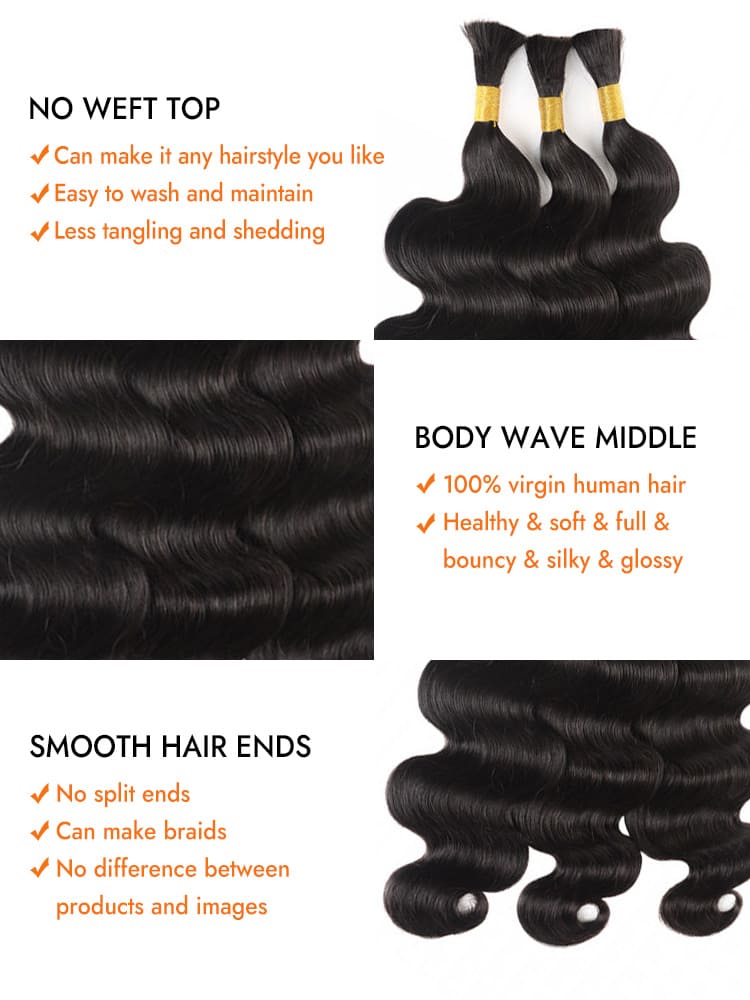 Soft Body Wave Human Hair Bulk 