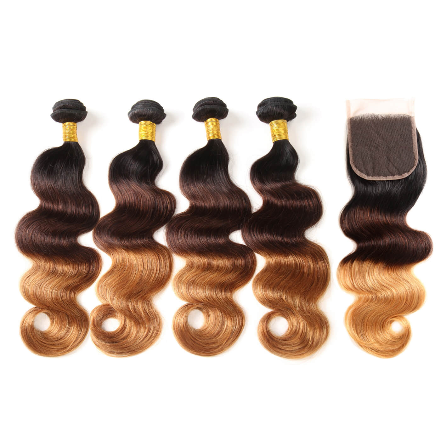 4pcs With Lace Closure