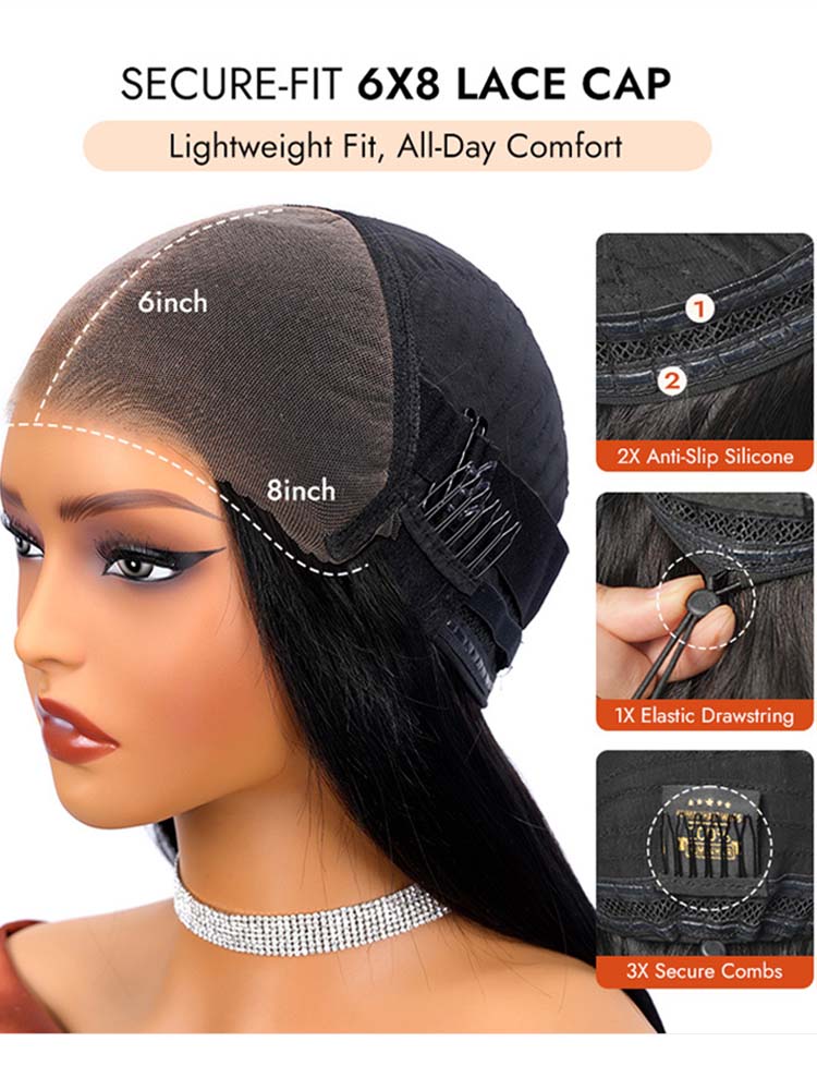 Instant Wear Human Hair layered Wig