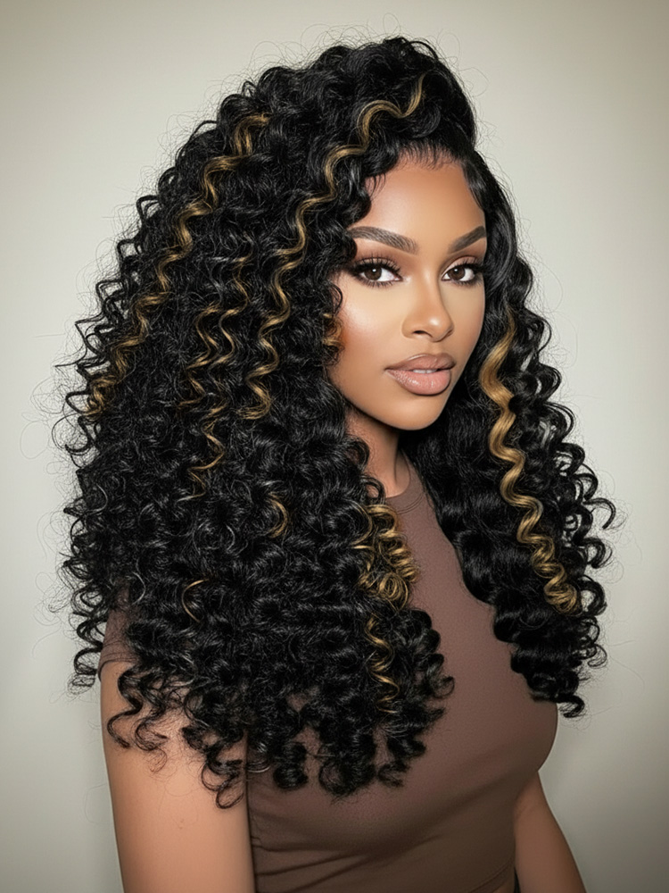 Wand Curl Human Hair Wig