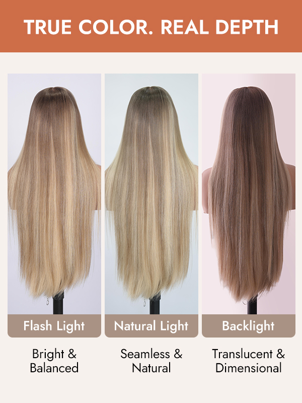 Balayage Highlight Silky Straight Wigs