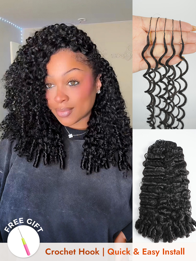 Burmese Curly Feather Crochet Hair 
