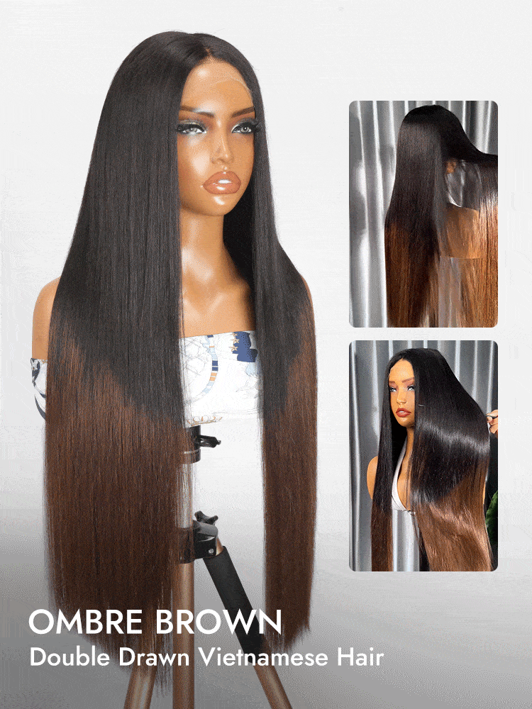 Raw Vietnamese Ombre Brown wig