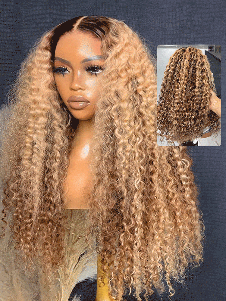 Ombre Hair Color Honey Blonde Highlight Wig