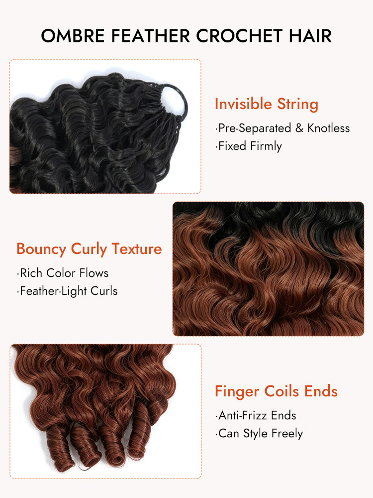 Feather Crochet Burmese Curly Human Hair