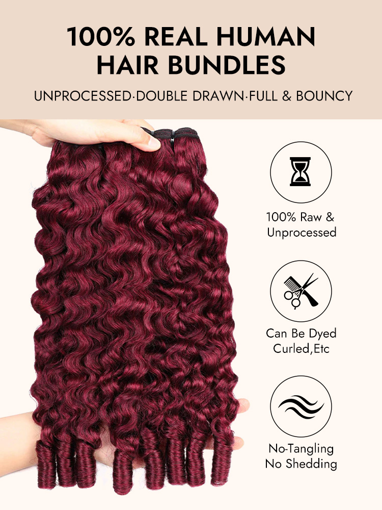 99J Burmese Curly 100% Human Hair