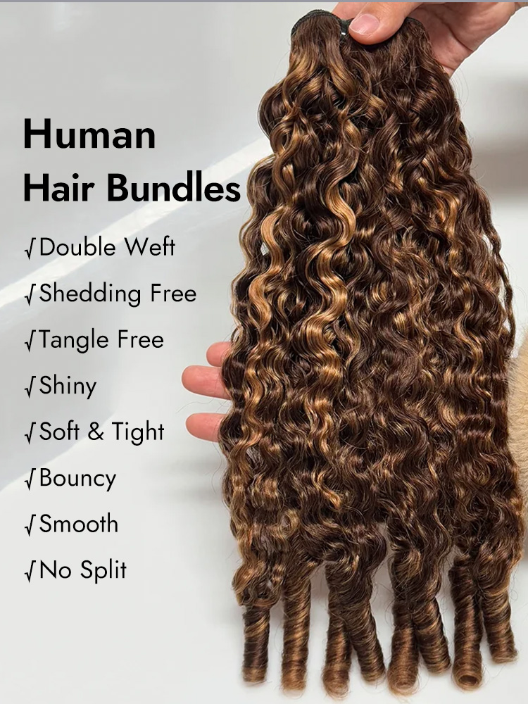 p4/27 Burmese Curly Human Hair Bundles