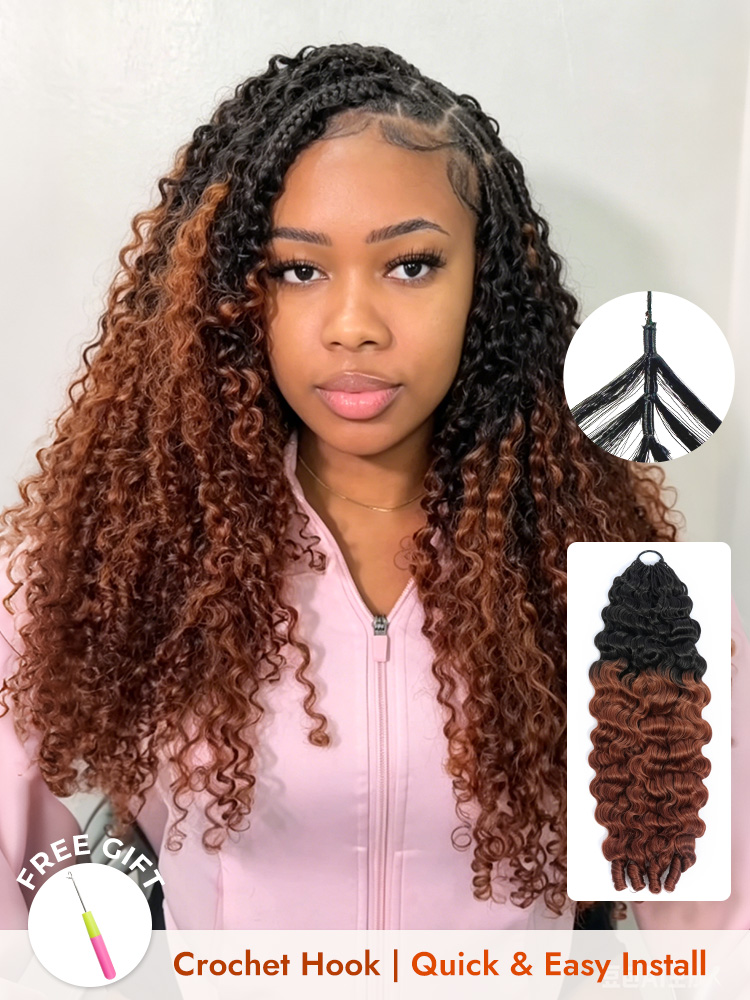 Ombre Burmese Curly Human Hair Extenions