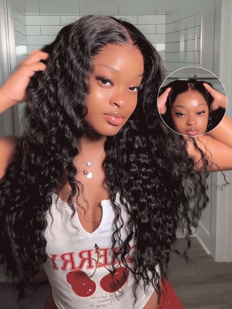 loose deep wave lace wig With melted lace