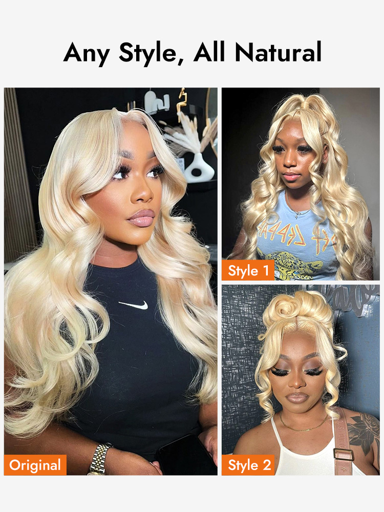 360 lace wig blonde​ body wave human hair