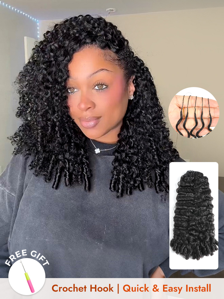 Burmese Curly Feather Crochet Hair 
