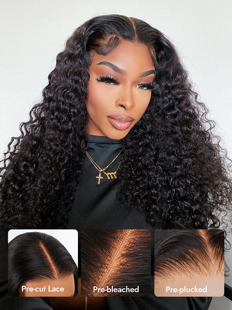 deep wave pre-cut pre-plucked wig