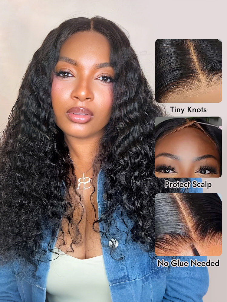 deep wave human hair wig glueless