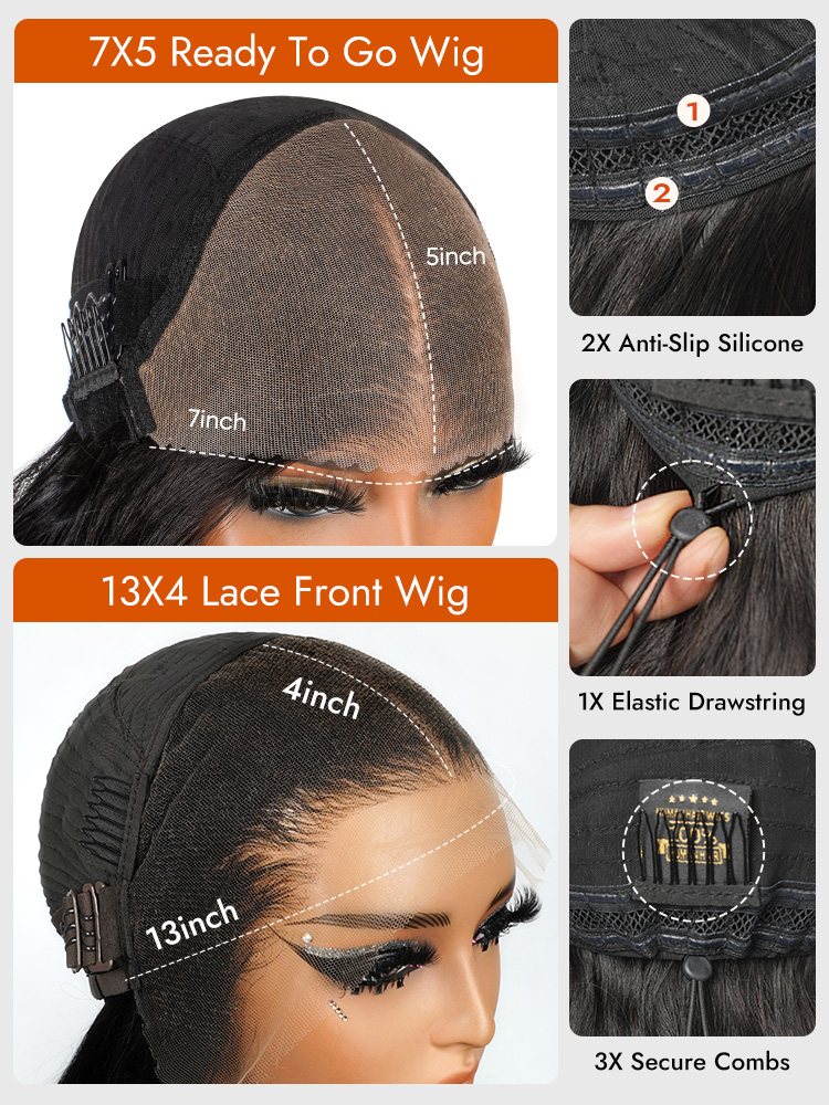 Straight Drawstring Wigs