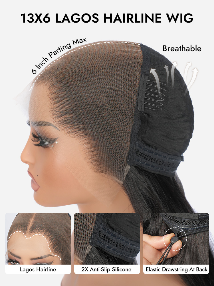 lagos hairline straight human hair wig