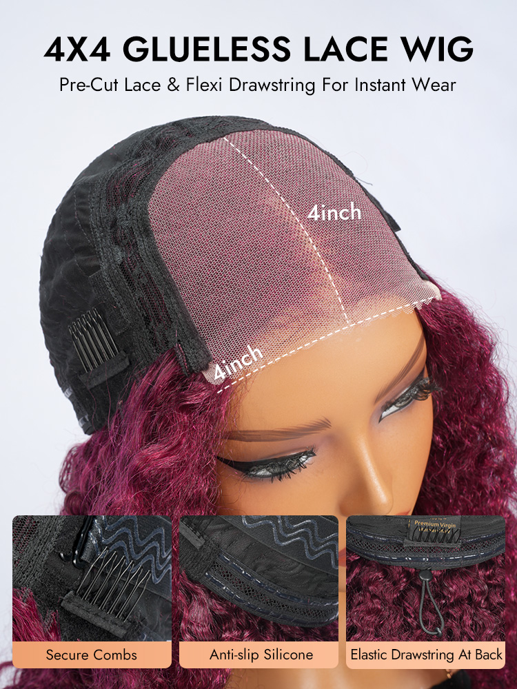 99J 4x4 Glueless Lace Wig